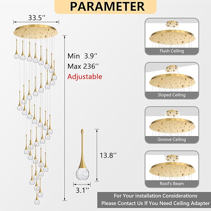 36 Light Modern Glam Crystal Chandelier - Image 2