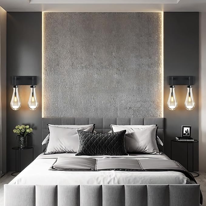 Raindrop Wall Sconces Black Crystal Sconces Wall Decor Modern Brass Lighting - Image 5