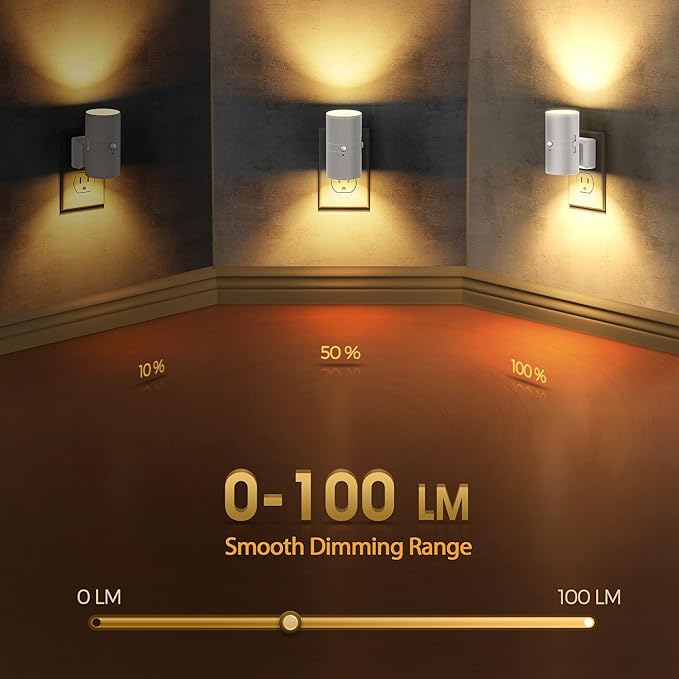 Briignite Motion Sensor Night Light, 2 Pack Motion Activated Plug in Night - Image 2