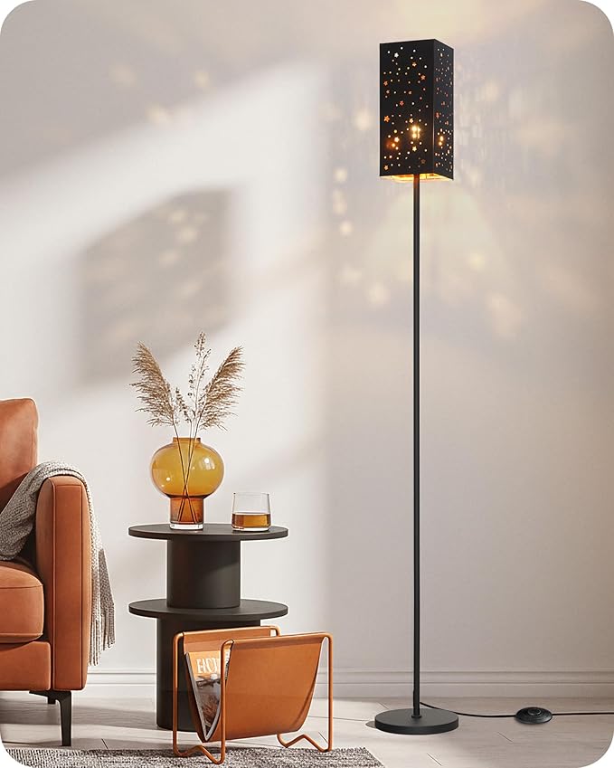 64.6" Floor Lamp, with Foot Switch, Standing Lamp with Sky Stars Design by GOEBLESON