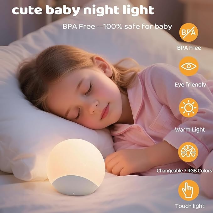 IYT Night Light for Baby, Kids Egg Light Stepless Dimming Touch Night Lamp - Image 5