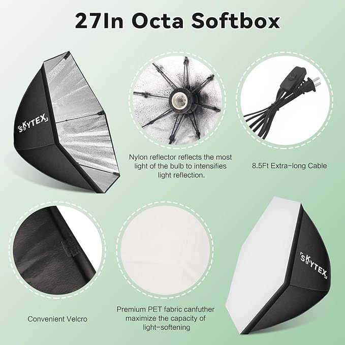 Skytex Octa Softbox Lighting Kit, Skytex 20x28in Octa Soft Box|135W 2700-6400K - Image 3