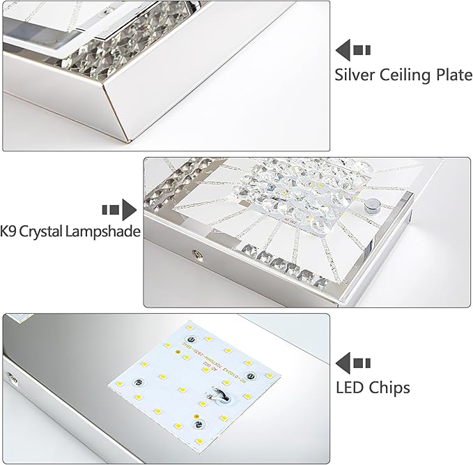 Crystal Flush Mount Ceiling Light Long Kitchen Lighting Fixtures Ceiling - Image 9