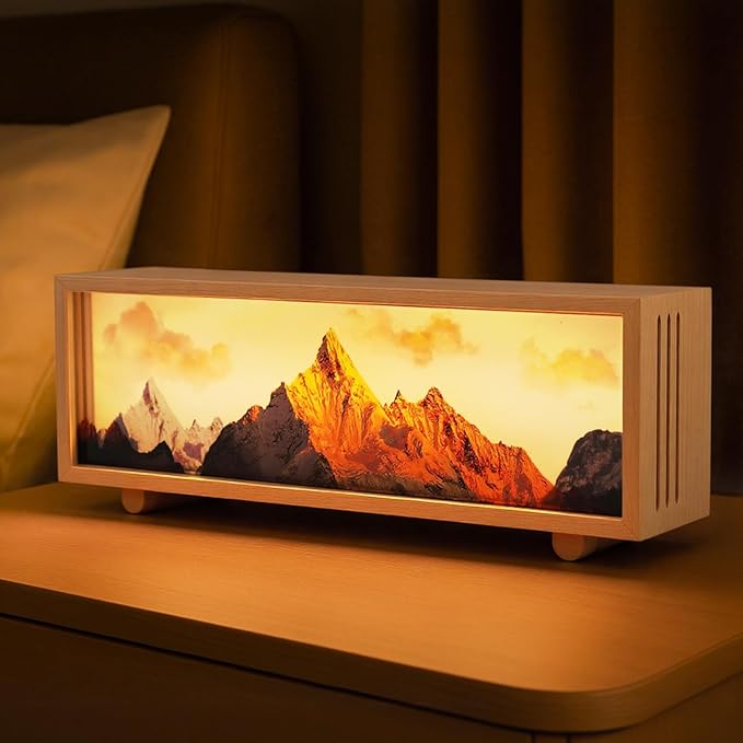 JOHOUSE Nature Decor Ambient Lamp-Inspired Unique Lamp– Mountain Scene Wooden by JOHOUSE