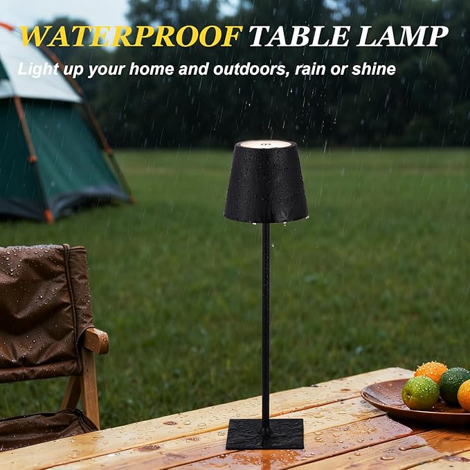 Kakanuo Cordless Rechargeable Table Lamp Black 5000mAh Battery Operated Lamps - Image 7