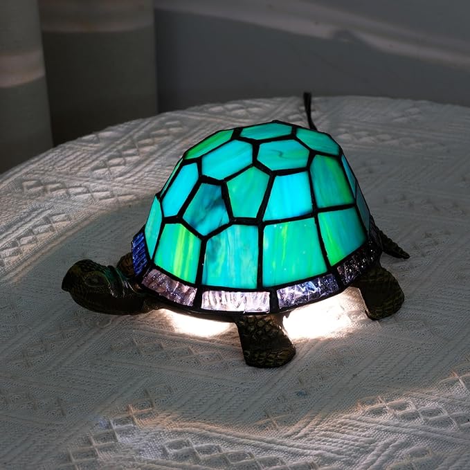 Turtle Night Light Tiffany Style Stained Glass Accent Lamp Kids Gifts Bedside - Image 3
