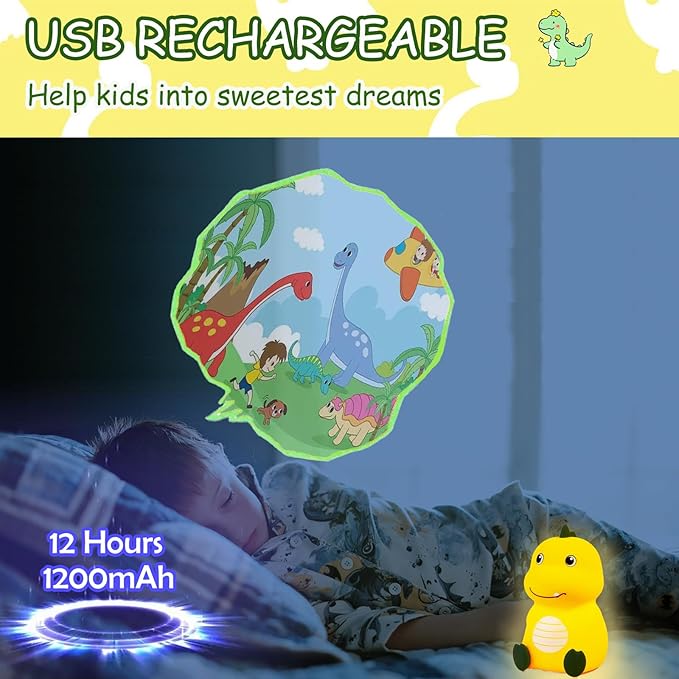 Night Light for Kids Cute Dinosaur Night Light, 16 Colors Silicone Dimmable - Image 6