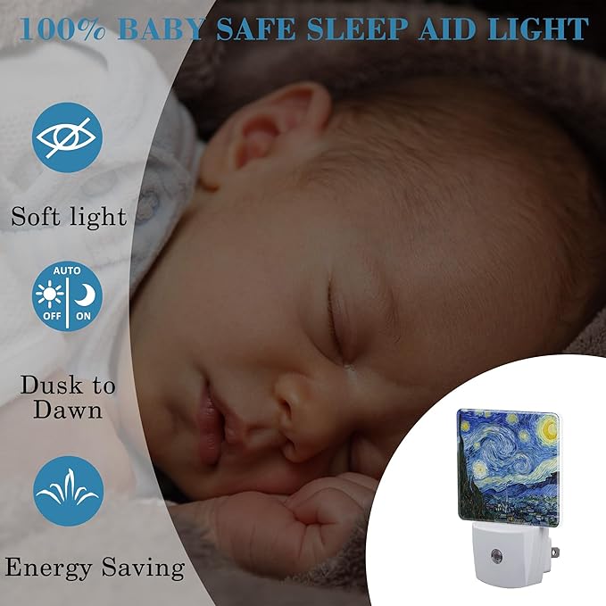 Starry Night Oil Painting Night Light - Image 4