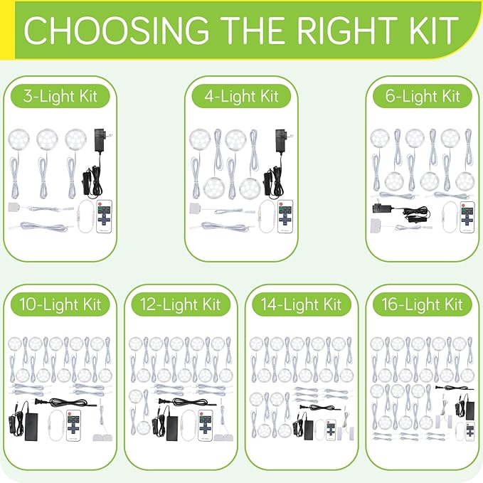 Under Cabinet LED Puck Lights Kit, Kitchen Hutch Shelf Lighting, Parallel - Image 6