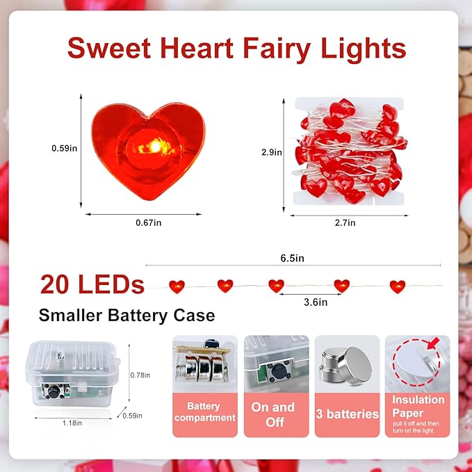 Fairy Lights 7Ft 20 LED Twinkle String Lights Battery Operated Waterproof - Image 2