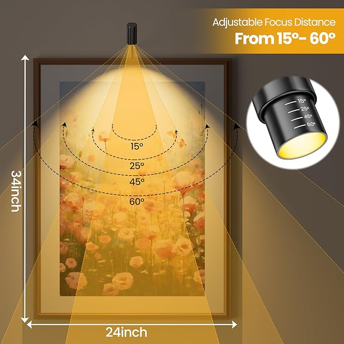 Zoomable Picture Light Spotlight, Plug in LED Picture Lights - Image 2