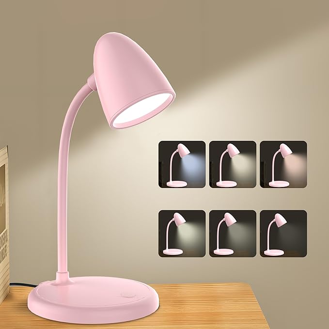 LED Desk Lamp for Home Office, 3 Light Colors, Table Lamp, Dimmable Reading - Image 5