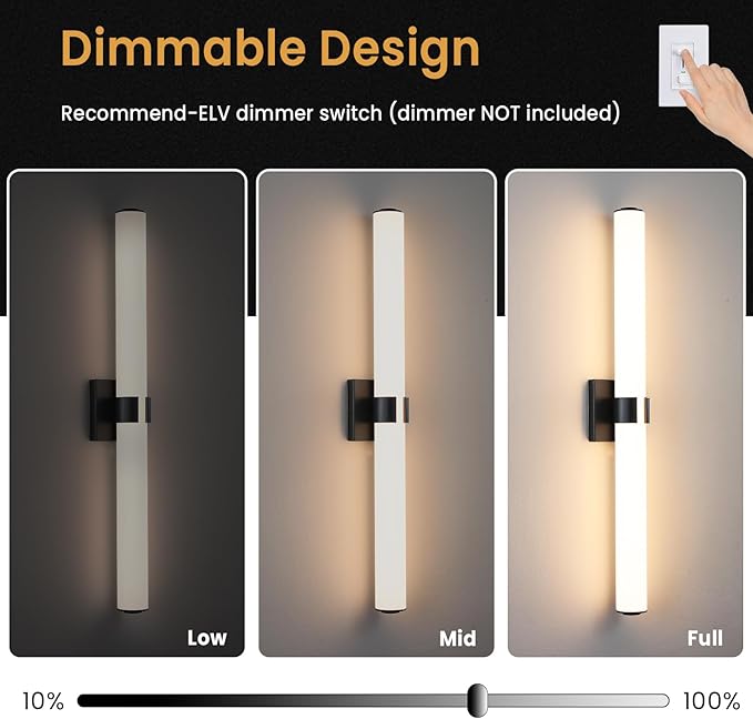 Black Bathroom Vanity Light Fixtures, 31 inch Modern Bathroom Light Fixtures - Image 6