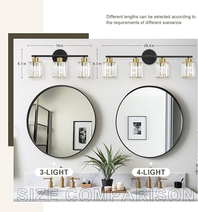 Crystal Bathroom Light Fixtures, Bathroom Lighting Fixtures Over Mirror - Image 5