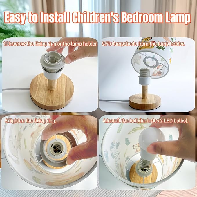 Kids Table Lamp-Night Light for Boys Room, 3-Color LED Desk Lamp - Image 7