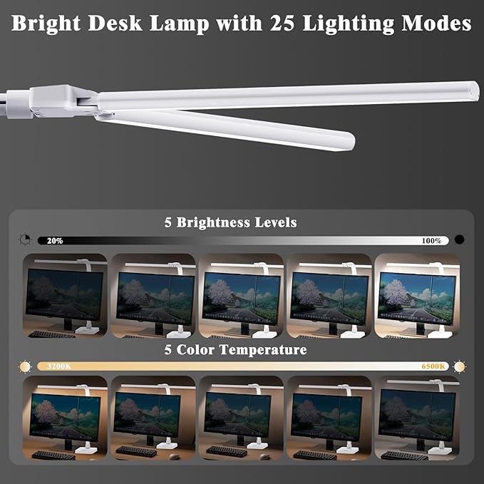 LED Desk Lamp for Home Office, 24W Bright Desk Lamp - Image 2