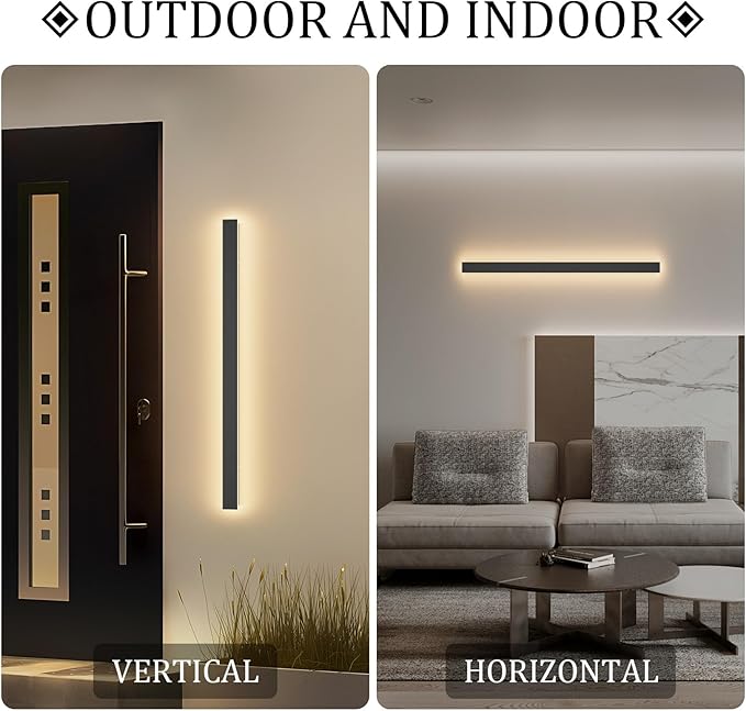 2 Pack 31.5inch Modern Outdoor LED Wall Lights 24W Exterior Wall Light Fixture - Image 6