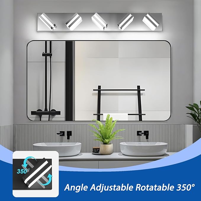 IZORRO LED Modern Bathroom Lights Fixtures, Chrome Acrylic Wall Lighting - Image 2