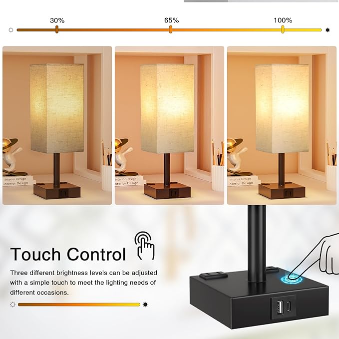 Touch Bedside Table Lamp for Nightstand - Image 2