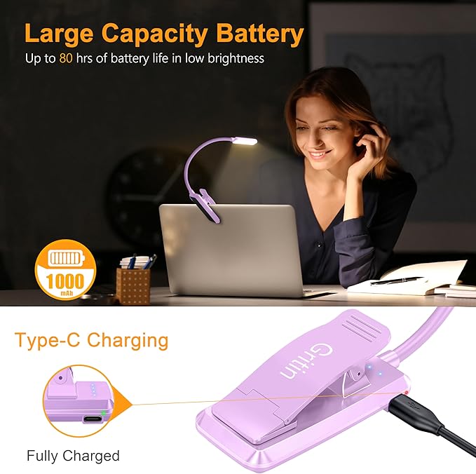 Gritin 9 LED Rechargeable Book Light - Image 4