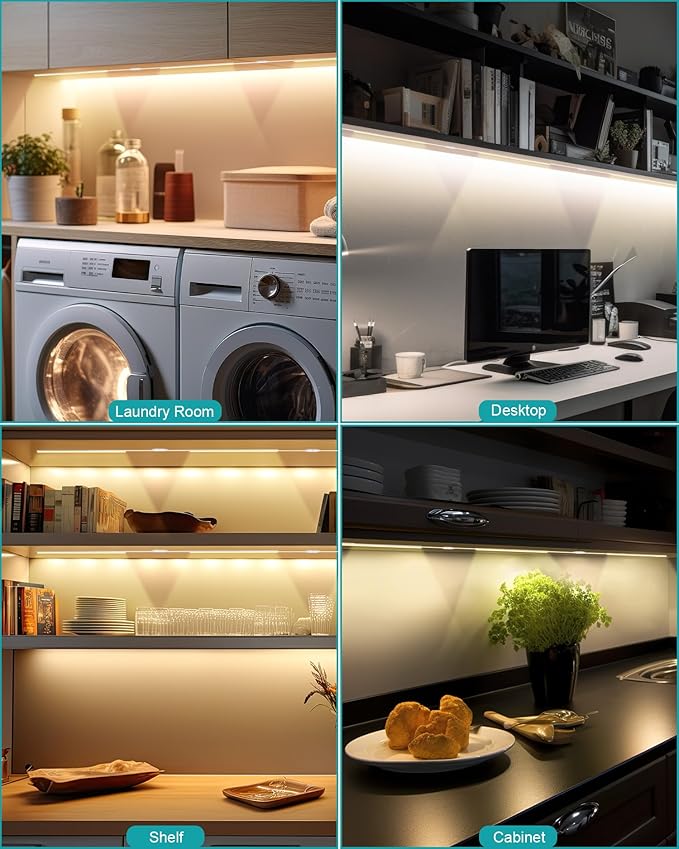 JUSJUBR Under Cabinet Lighting Plug in, Dimmable Led Under Cabinet Lights - Image 6