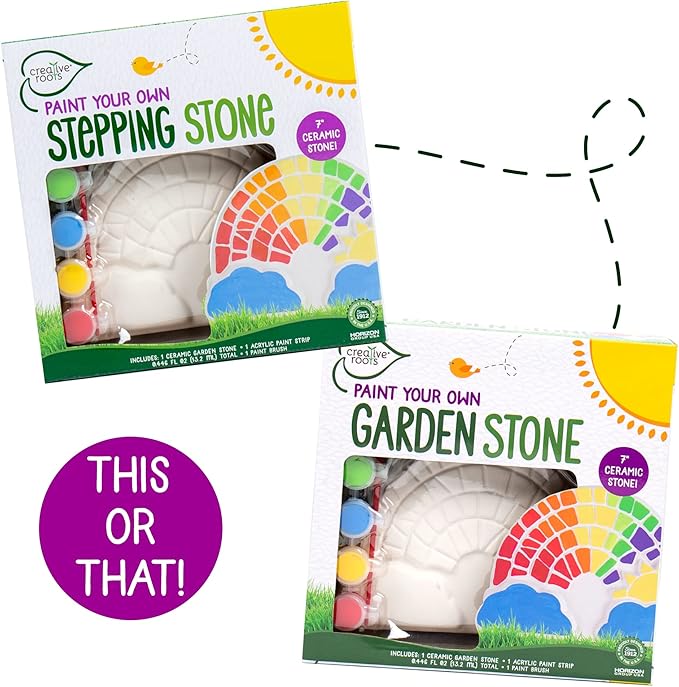 Creative Roots Paint Your Own Rainbow Stepping Stone Craft Kits - Image 2