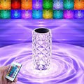 Portable Crystal Table Lamp, 16 Color Touch Control Rechargeable Lamp, Crystal by Leroxo