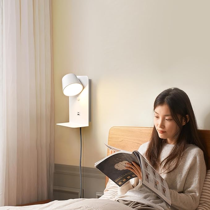 Modern LED Plug in Wall Sconce, Dimmable Wireless Wall Light Fixtures - Image 2