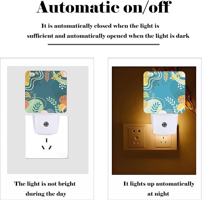 Colorful Leaves Night Light, Plug Into Wall Decor - Image 3