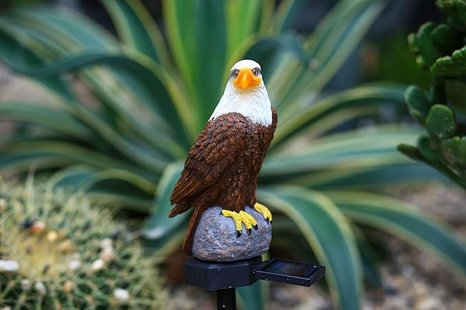 Eagle Figurine Garden Solar Stake Light Solar Eagle Lights Outdoor Decorative - Image 6