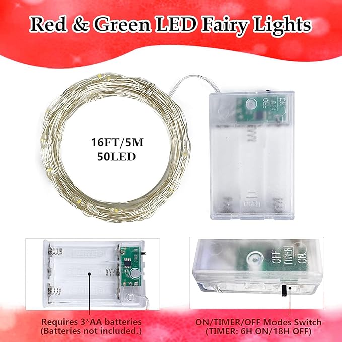 4-Pack 50 LED Fairy Lights Battery Operated - Image 5