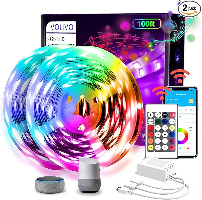 VOLIVO LED Strip Lights WiFi 100 FT, Compatible by VOLIVO