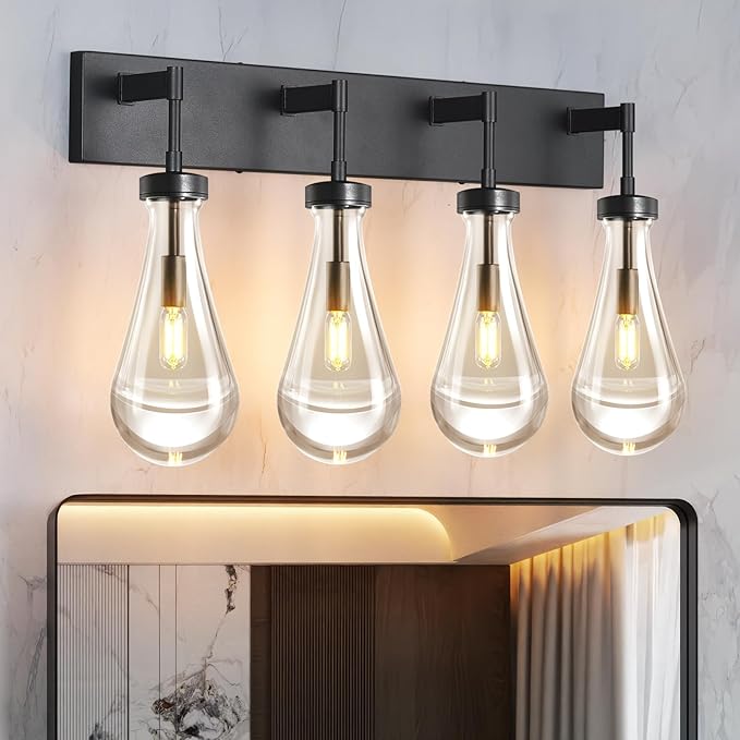 Raindrop Wall Sconces Black Crystal Sconces Wall Decor Modern Lighting Glass - Image 4
