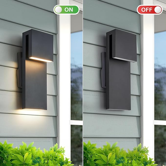 Modern Porch Lights with 2 Pack, Outdoor Indoor Integrated LED Wall Lights - Image 5