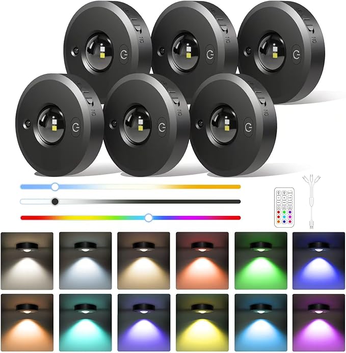 Rechargeable Puck Lights with Remote by Unknown