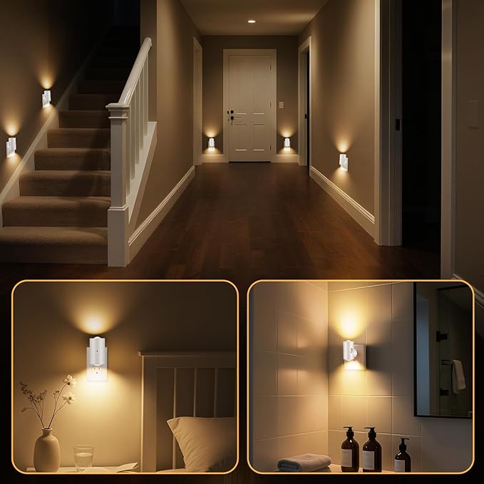 4 Pack Mini LED Night Light, Dimmable Plug-in Wall Light - Image 4