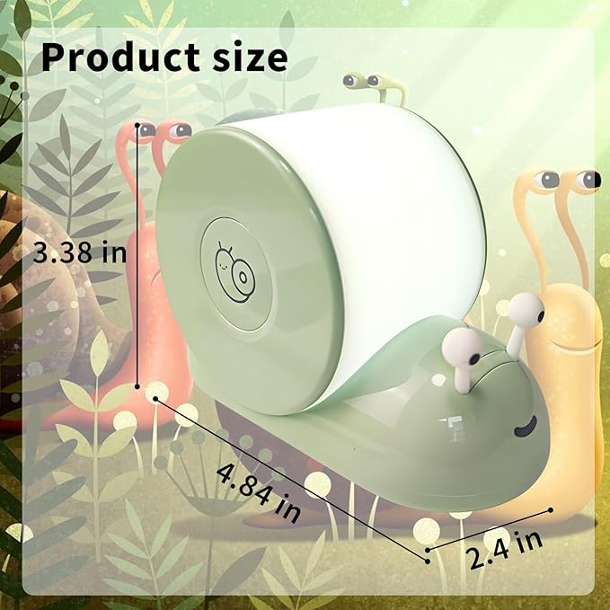 Cute Snail Night Light | Magnetic Base Dimmable Bedside Lamp | 800mAh - Image 2