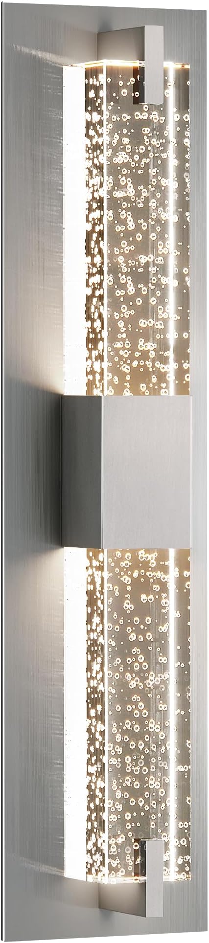 WOSHITU LED Wall Sconce Light: 19 Inch Nickel Modern Sconces Wall Lighting - Image 9