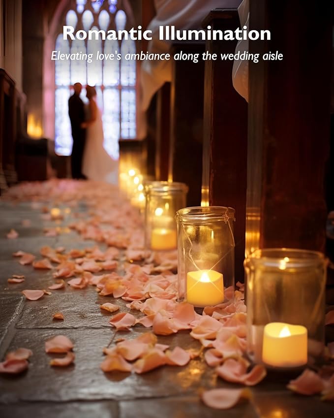 Homemory 48-Pack Novelty Flickering Flameless Tea Lights Candles, 200+Hours - Image 7