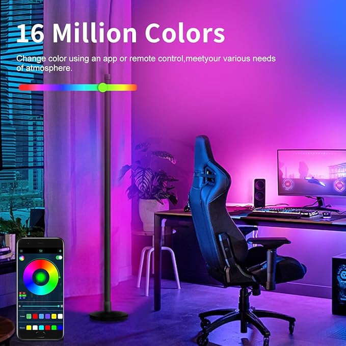 LED Floor Lamp, 63-Inch RGB Corner Light - Image 5
