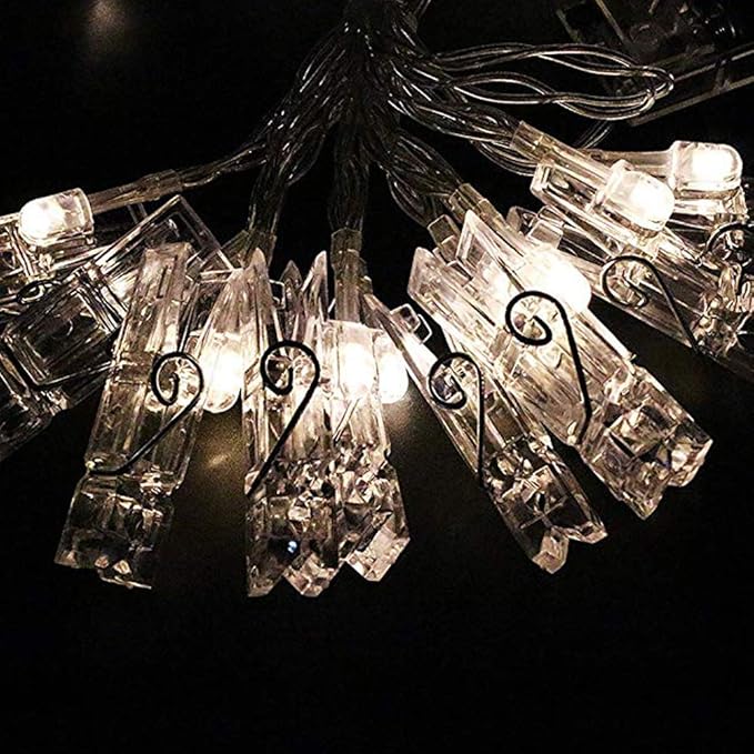 Dopheuor Photo Clip String Lights LED Fairy Clip String Lights Hanging Photo - Image 4