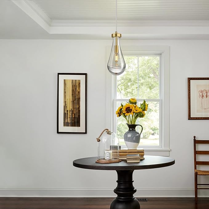 Raindrop Pendant Lights Kitchen Island Set of 3 Teardrop Gold Hanging Light - Image 6