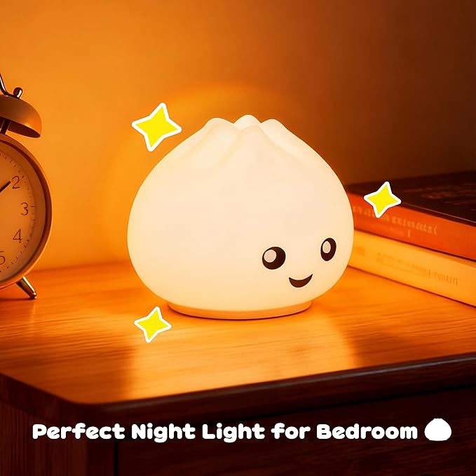 Dumpling Squishy Night Light, Touch Activated Pat Control - Image 4