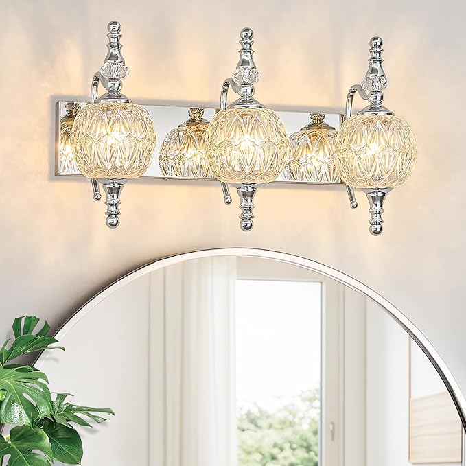 Modern Crystal Bathroom Vanity Lights Fixtures Over Mirror Chrome Vintage by LBSQJ