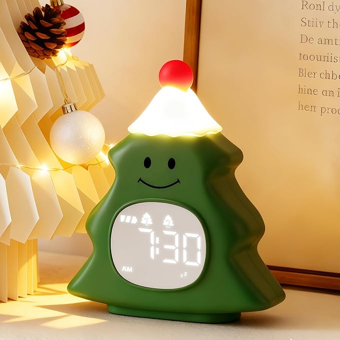 Yiliaw Kids Alarm Clock with Night Light, Christmas Tree Wake Up Clock by Yiliaw