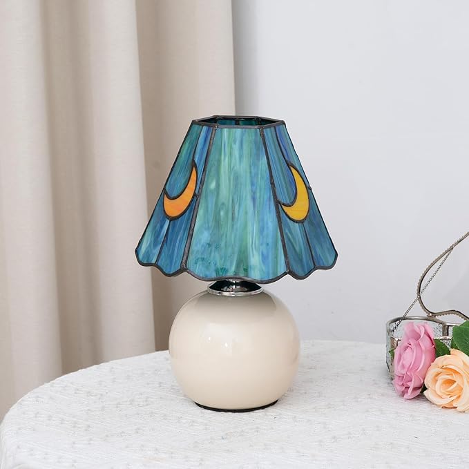 Tiffany Lamp - Mushroom Stained Glass Table Lamp 7.5x7.5x11 Inches - Mushroom - Image 6