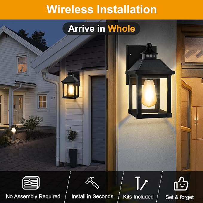 Solar Sconce Lights Outdoor Wall Mount Solar Porch Light Exterior Waterproof - Image 6