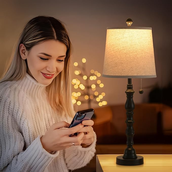 Terpsichore Lamps for Living Room Modern Farmhouse Table Lamp Bedside Reading - Image 3