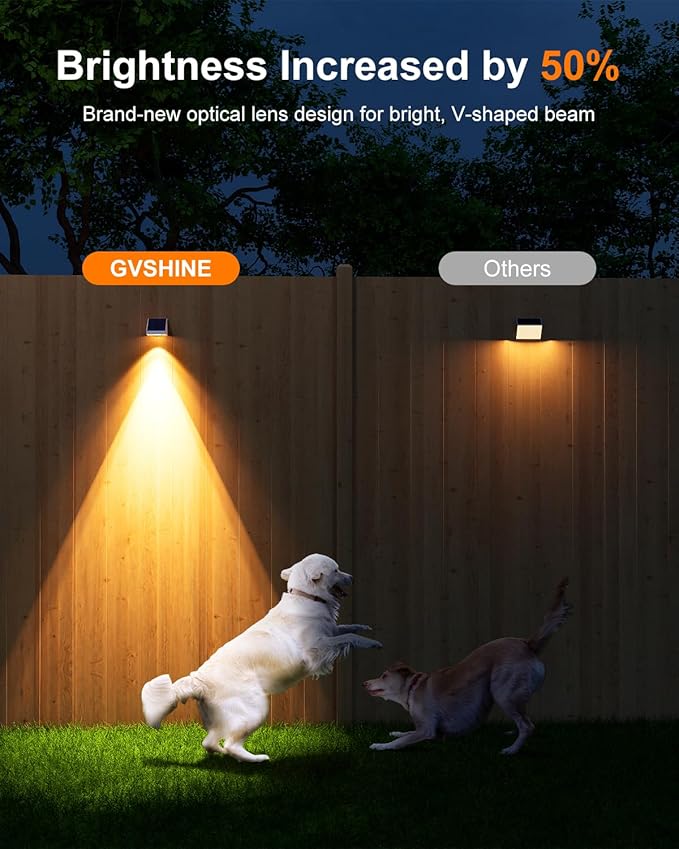 12 Pack Solar Powered Fence Lights Outdoor Waterproof - Image 3