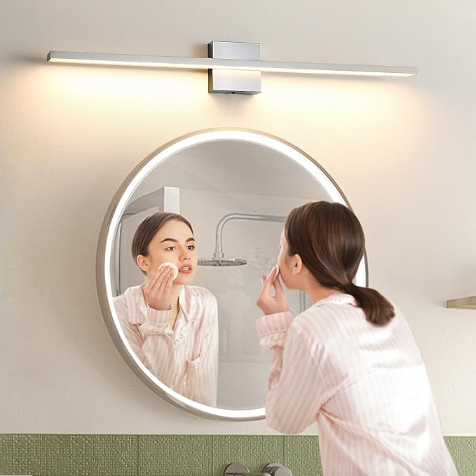 Bathroom Light Fixtures Over Mirror, 32 Inch Brushed Nickel Bathroom Vanity - Image 3